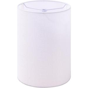 Wellmet White 6"x 6"x10" Lampshade, No Assembly Required, Classic Modern Lamp Shade for Table Lamp, Bedside Lamp, Floor Lamp, Fabric Drum Lampshade, Spider Fitter