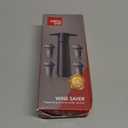 Vacu Vin Original Saver with 4 Vacuum Bottle Stoppers Black Preserver Pump for Red or White Manual Air Remover System Airtight Seal Keep Fresh Longer