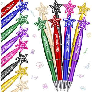 Tenceur Star Ballpoint Pens Bulk Motivational Quote Pens Teacher Appreciation Gifts Graduation Gift for Teacher Home Office School Supplies Party Favor(Bright Color)