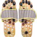 Acupressure Massage Slippers with Earth Stone, Therapeutic Reflexology Sandals for Foot Acupoint Massage Shiatsu Arch Pain Relief, Fit Men 10-11.5 Feet Size