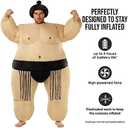 Morph Sumo Wrestler Inflatable Costume, Inflatable Sumo Costume, Blow Up Halloween Costumes For Men, Halloween Costumes Men (One Size, Black)