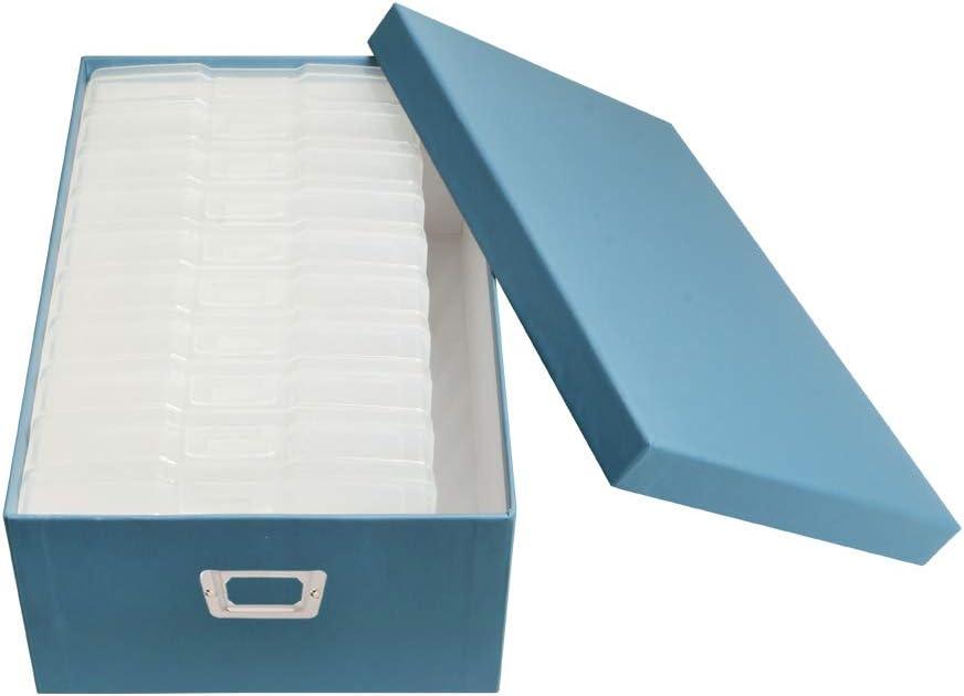 Novelinks Photo Case 4" x 6" Photo Storage Box, 10 Inner Picture Storage Containers & Photo Organizer Cases, Portable Photo Craft Keeper for Photos, Crafts, Cards (Sky Blue, 2Pack)