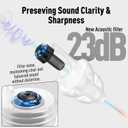 Kids Earplugs (6-12 yrs) - 2 Pairs High Fidelity Concert Ear Plugs for Children, Adults with Small Ear Canals, 23dB Kids Noise Reduction Earplugs for Concerts, Rehearsal, Festival, Party (Bright Blue)
