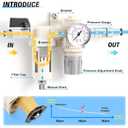 TAILONZ PNEUMATIC 1/2 Inch NPT 2 in 1 Air Filter Pressure Regulator Combo Piggyback, Air Tool Compressor Filter with Gauge AF4000+AR4000
