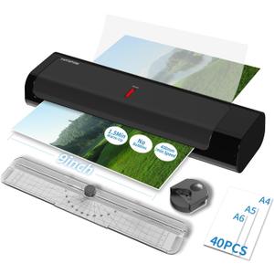 OL253 Thermal Laminator for Teachers & Home Office, Fast Preheat Desktop Laminator with Smooth & Bubble-Free Laminating, Fits A4 & Letter, 35 mil Pouches