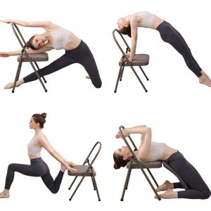 BODY RHYTHM Yoga Auxiliary Chair with Lumbar Back Support for Abs & Core, Balance Handstand, Flexibility and Strength Training and Back Pain Relieving