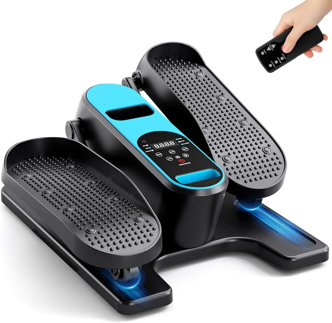 Dripex Under Desk Elliptical Machine, Electric Leg Exerciser While Sitting for Seniors, Portable Seated Pedal Exerciser with 12 Level Speeds, Remote Control, 6 Auto preset Programs (Green)