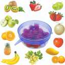 12pack, Silicone Stretch Lids,Blue and white, Reusable Food Storage Covers, Various Sizes