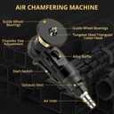 AMTOVL Pneumatic Chamfering Tool - Mini Air Chamfer Tool with 10 C-Angle & 10 R-Angle Blades, 45 30000 RPM Chamfering Tool for Metal and Wood with 1/4" Air Inlet