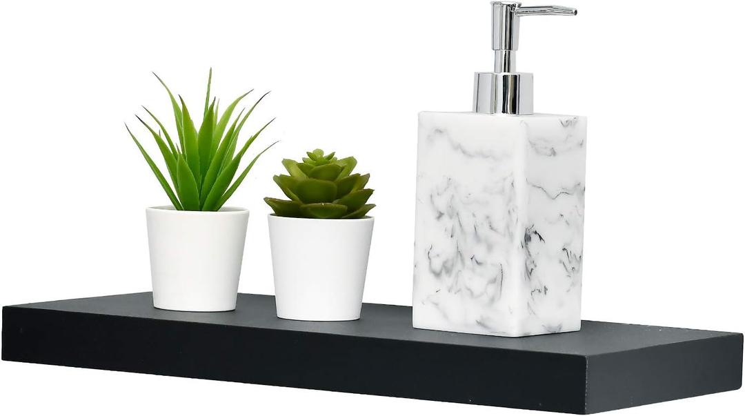 WELLAND Simons Floating Wall Shelf Ledge Shelves, 18-Inch, Black