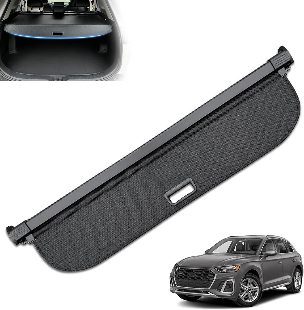 MIALUTY® Cargo Cover for 2017-2025 Audi Q5 SQ5 Retractable Trunk Cover Q5 SQ5 Accessories Anti-Peeping Privacy Screen,Trunk Luggage Shield Shade Carbon Fiber Texture