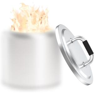 Fire Pit Lid for Solo Stove Bonfire 2.0, 304 Stainless Steel Fire Pits Round Lid with Heat Resistant Handle, Camping for Solo Stove Accessories Bonfire Lid and Other 19.5" Outdoor Firepit