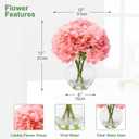 Light Pink Hydrangea Artificial Flowers with Glass Vase, Real Touch Faux Hydrangea Arrangement with Faux Water, Ready-to-Display Table Centerpiece for Bathroom, Shelf, Home Dcor