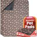 Washable Pee Pads for Dogs - 2 Pcs 28"x40" Brown Superior Reusable Puppy Pet Training Pad - Waterproof Dog Pee Pad Protects Against Urine Leakage Non-Slip Grip Prevents Slipping & Bunching