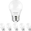comzler Small Light Bulb 6 Watts Warm White Light 2700K, 60 Watts Globe Light Bulb Equivalent, E26 Standard Screw Base A15/G45 Shape LED Appliance Bulb Refrigerator 6-Pack