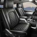 Umbrauto Seat Covers Custom Fit Ford F150, Waterproof Nappa Leather Pickup Truck Seatcovers for 2015-2026 F150 SuperCrew/ 2017-2026 F250 F350 F450 Super Duty Crew Cab XL XLT Lariat King Ranch Platinum (Gray(Full Set))