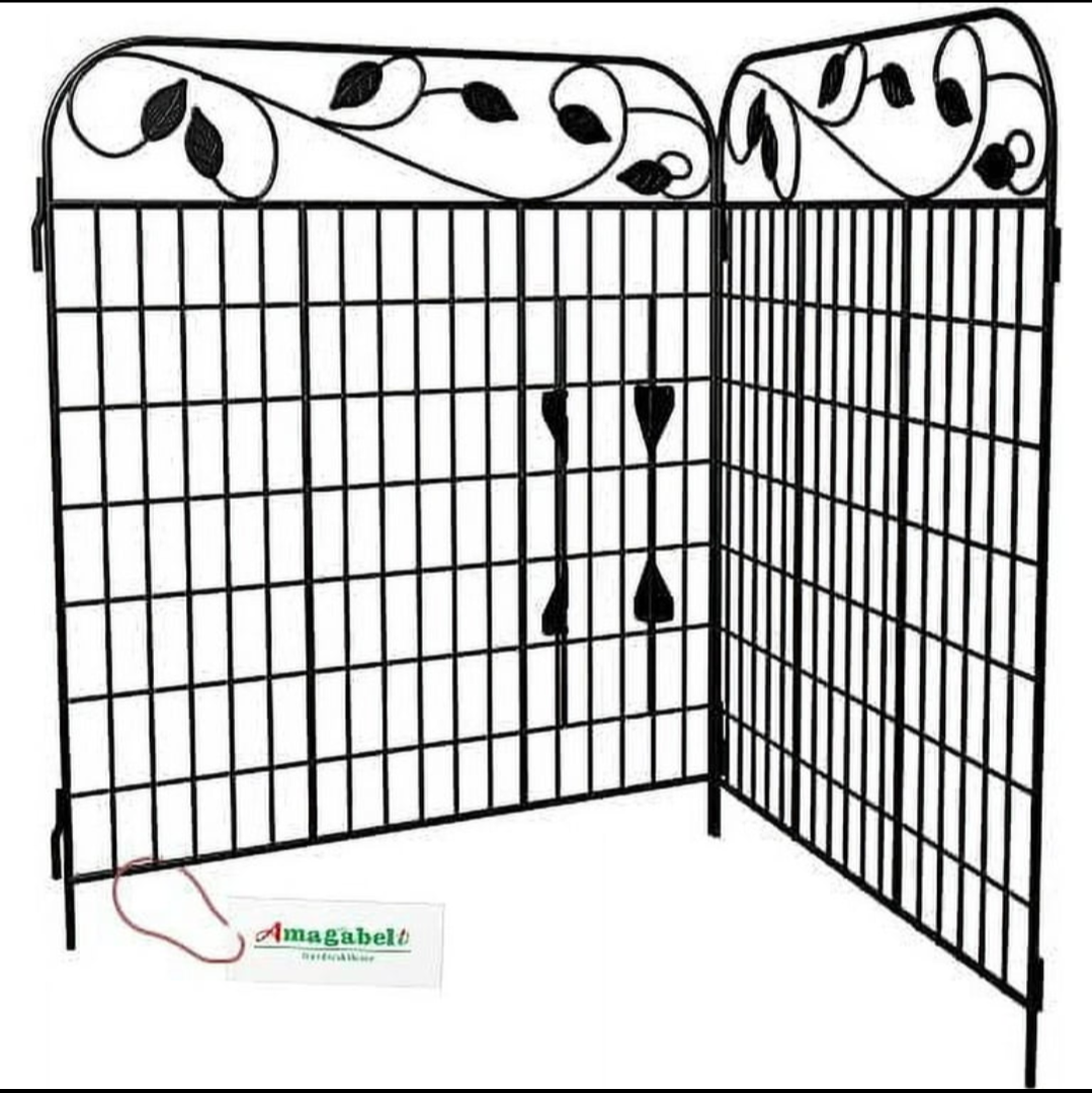 AMAGABELI Garden & Home Amagabeli 2 Pack Decorative Garden Fence Border 36in(L) x44in(H) Animal Barrier Dogs Rustproof Landscape Wrought Iron Fencing Gate Folding Patio Flower Bed Black ET043