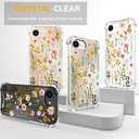 Compatible for iPhone 16e Cases with Design, Cute Transparent Phone Case for Women Girls Girly with Heavy Duty Protective Bumper (Clear Watercolor Floral)