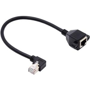 NFHK Left Angled 90 Degree 8P8C FTP STP UTP Cat6 Male to Female LAN Ethernet Network Extension Cable with Panel Mount Holes