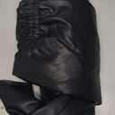 AUTOMET Women's Oversized Faux Leather Jacket - Fall Motorcycle Style Coat with Zipper Closure (Medium, Black)