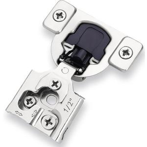 Decobasics 4 Pack Soft Close Cabinet Hinges  1/2" Overlay for Kitchen Cabinet Doors, Slow Self-Closing Concealed Hidden Hinges for Face Frame Stainless Steel, 3-Way Adjustable & Quiet Close Damper