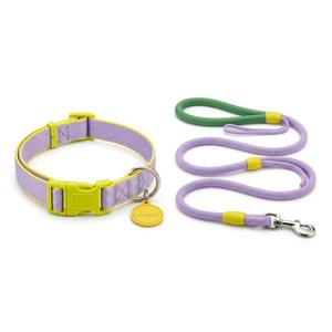 TOUCHDOG Gentle Dog Collar for Small Dogs & Puppies 5-40lbs - Adjustable Lightweight Nylon, Silk-Soft Lined, Fade-Resistant, Quick-Release Buckle (S/ M Size) (Without Rope Purple, Small)