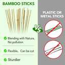 70 Pcs Bamboo Stakes, 5 Feet (57.5inch) Natural Bamboo Garden Stakes for Plant, Garden Bamboo Plant Sticks for Plants Support, Tomato, Beans, Vegetable, Trees and Climbing Plants