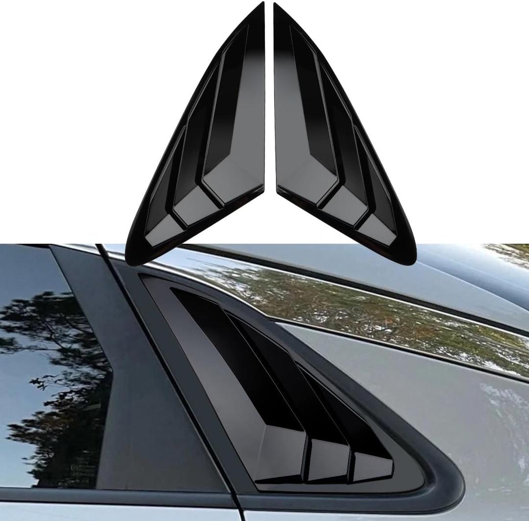 Rear Side Window Louvers for 2021-2025 2026 Kia K5 -Glossy Black
