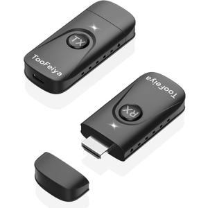 2026 Upgraded Wireless HDMI Transmitter and Receiver 165FT/50M, 4K Decode 1080P@60Hz Ultra HD Video Output, Plug&Play 5G+2.4G for Video and Audio to Monitor from PC/Projector/TV Box (Black)