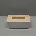 Wood Tissue Box Cover Gloves Box Holder Wooden Rectangular Tissue Box Holder for Storage on Bathroom Vanity, Countertop, Bedroom Dresser (Large(10.2 x 5.1 x 4.5)) (White)