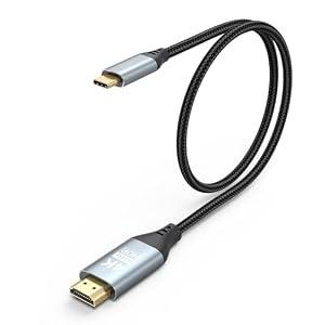 Breilytch Short USB C to HDMI Cable 2FT, 4K@60Hz High-Speed USB-C to HDMI Cable Type C to HDMI 2.0 Cord Compatible with Thunderbolt 3/ 4/ 5, MacBook Pro/ Air, iPad Pro, Mac mini, iPhone 16/ 15, Galaxy 25