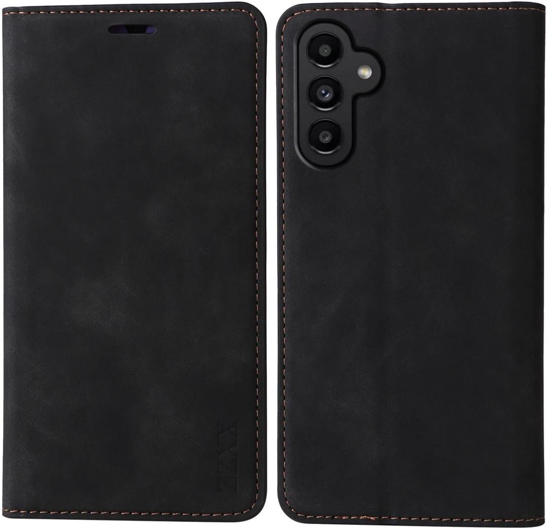 ZZXX for Samsung Galaxy A13 5G Case Wallet with [RFID Blocking] Card Slot Photo Fram Kickstand Magnetic Soft Leather Flip Fold Case for Samsung Galaxy A13 5G Wallet Case(Black-6.5 inch)