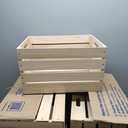 Weysat 3 Pack Large Wood Crates Box for Storage 16 x 12 x 9.5 Inches Unassembled Wooden Milk Crates with Handle Decorative Nesting Box for Winter Display Rustic DIY Office Home Retail Art Craft (Wood) (natural color)