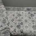 RELEANY 2x6 Area Rug Print Washable for Living Room Low Pile Non Slip Soft Thin Carpet Boho Vintage Floral Rug Stain Resistant for Bedroom Dining Room Kitchen Playroom Greywhite