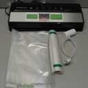 GERYON Vacuum Sealer Machine  Automatic Food Vacuum Sealer for Dry & Moist Food, Compact with LED Touch Panel, Includes Zipper Bags & Roll, Perfect for Sous Vide & Freezer Storage (Silver)