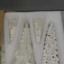 5 Pcs White Ceramic Christmas Trees Tabletop 6" 7.9" 9.8" Tall LED Lighted up Xmas Tree Ceramic Pine Christmas Snowy Decor for Holiday Winter Home Fireplace Gift