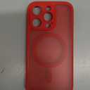 TOCOL Magnetic for iPhone 15 Pro Case, Upgraded Full Camera Protection, Compatible with Magsafe, Drop Protection, Translucent Matte Back Bumper Phone Cover 6.1Inch (Red)