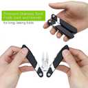 Portable Folding Ingrown Toenail Clippers for Men Thick Toenails, Business Travel Ultra Sharp Toe Nail Clippers for Seniors, Adult, Podiatrist, Heavy Duty Stainless Steel, Black