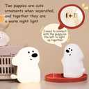 Cute Love Doggie Night Light, Dimmable Hugging Puppy Night Light for Kids, Rechargeable Kawaii Dog Lamp for Nursery, Dog Home Room Desk Bedside Decoration Accessories