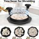 Ukeetap 10" Pro Chicken Shredder Tool Twist Large for Kitchen, BPA-Free Food-Safe Meat Grinder, Visible Chicken Breast Meat Shredder with Strong Anti-Slip Bottom & Ergonomic Handle, Black