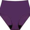 AIRCUTE Washable Urinary Incontinence Protective Underwear for Women Leak Proof Absorbent Reusable Panties 60ML 1 Pack (Purple, X-Large)