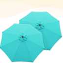 Goodgoods 9ft Patio Umbrella Replacement Canopy Market Umbrella Top Outdoor Umbrella Canopy (2pcs/package) (Lake Blue-8 Ribs)
