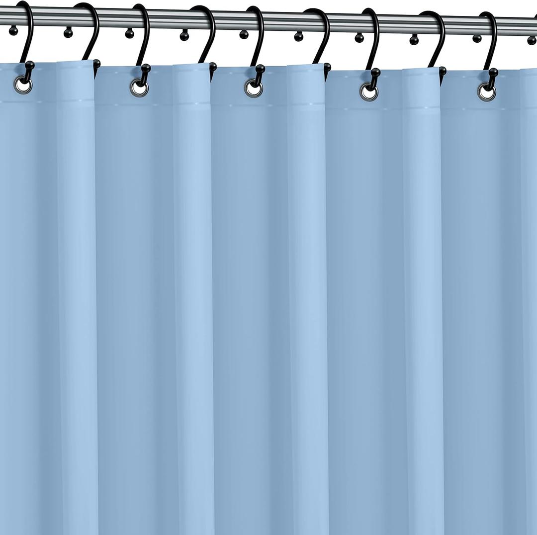 Premium Shower Curtain Liner, 72" W X 70" H - PVC-Free, 6G PEVA Shower Curtain with 12 Rust Proof Grommets and Magnet-Weighted Bottom Hem - Moisture Stain Proof Shower Curtain Liner - Light Blue