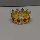 Cake Crown, Women for Crown Heart shaped Diamond Crown, Flower Bouquet Accessories Crowns, Mini Crown, Birthday Cake Baking Decoration Paper Cup Cake Decoration (Mini Gold Red)