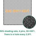 Shade Cloth, 30FT X 30FT 50% Black Outdoor Woven Sun Shade with Grommets, Durable Breathable Netting Shading Antifreezing for Patio, Garden, DIY Home, Plants Cover, Greenhouse, Dog Kennel