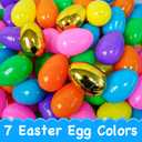 200 PCS Fillable Plastic Easter Eggs with 6 Golden Eggs, 2.4 Inch Empty Colorful Eggs for Kids Boys Girls Easter Hunt Party Supplies Classroom Rewards Basket Stuffers Easter Party Favors