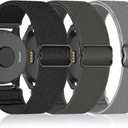 Bolesi 3 Pack Stretchy Nylon Watch Bands Compatible with Garmin Vivoactive 4/Venu 3/2/4 45mm/Forerunner 265/255,22mm Elastic Replacement Straps for Amazfit Balance 2/1/GTR 4/3 Pro/2 Women Men (Black/Dark Gray/Army Green)