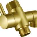 Metal Shower Diverter Valve, YDmeet 3 Way Shower Head Diverter for Handheld Showerhead and Fixed Rainfall Shower Head, Universal G1/2 Bathroom Shower System Replacement Part, Brushed Gold