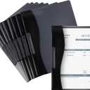 Juvale 10 Pack Clear Report Covers with Sliding Bar and Swing Clip for Letter Size Documents, Presentation, Resume (Black, 9 x 11 Inches)