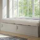 48 Inch Bench Cushions for Indoor Furniture, Super Soft Rectangle Bench seat Cushion Pad with Non-Slip Bottom, Waterproof Bench Pad for Window Porch(Beige, 48x18x4.5 Inch)